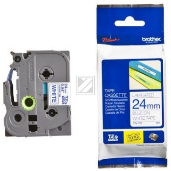 Brother Schriftbandkassette weiß/blau (TZE-253)