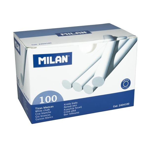 Schulkreiden Milan, weiß, 100 Stück