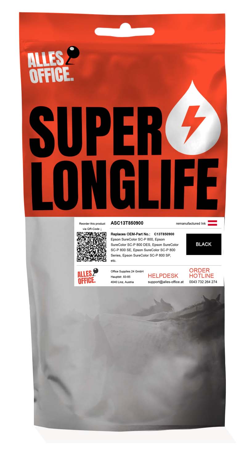 Superlonglife Epson C13T850900 / T8509 Tinte schwarz
