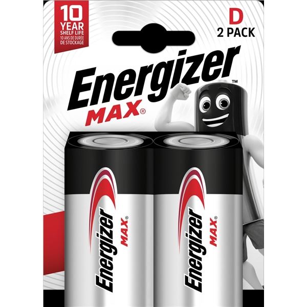 Alkalibatterien Energizer Max 1,5 V, Typ D, 2 Stück