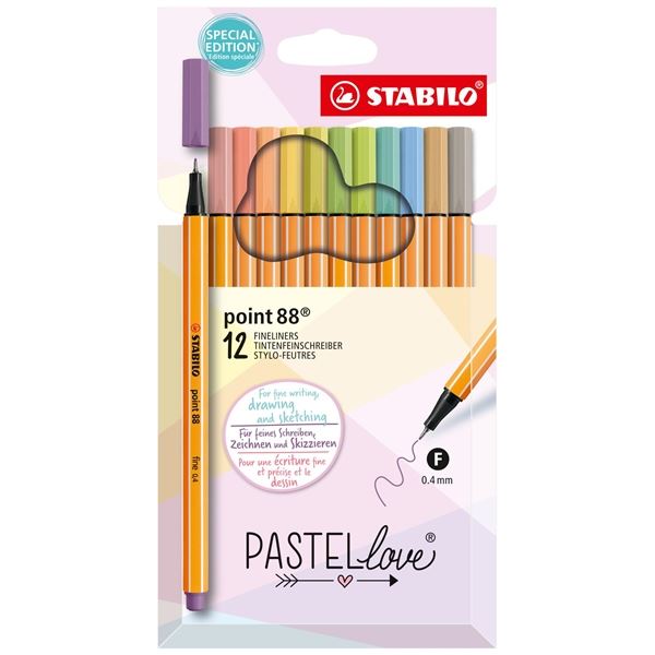 Liner STABILO point 88 Pastellove, Satz mit 12 Farben