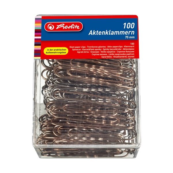 Herlitz Büroklammern, 75 mm, 100 Stück