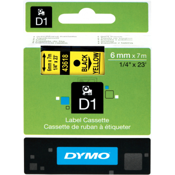Dymo Schriftbandkassette schwarz/gelb (S0720790, 43618)