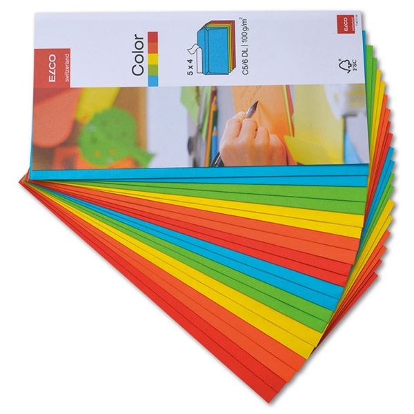 Briefumschläge C6/5 - selbstklebend farbig, 20 Stück