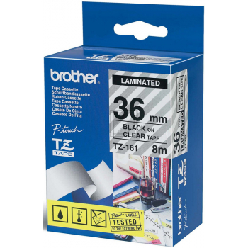 Brother Schriftbandkassette schwarz/transparent (TZE-161)