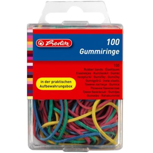 Gummibänder - verschiedene Größen, bunt gemischt, 100 Stück