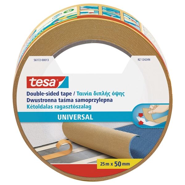 Tesa Teppichklebeband, doppelseitig, 50 mm x 25 m