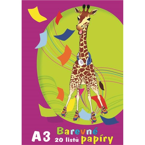 Buntes Papier Stepa A3-Mappe 20 Blatt, 10 Stangen.