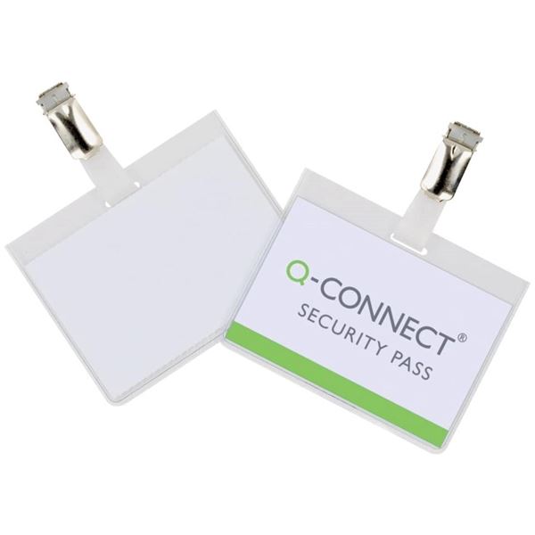 Namensschilder Connect mit Drehclip, Kunststoff, 25 Stück, 60 x 90 mm, oben geschlossen