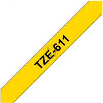 Brother Schriftbandkassette schwarz/gelb (TZE-611)