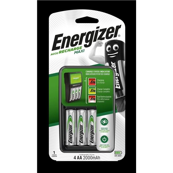 Energizer Maxi-Ladegerät für 4 AA oder AAA, 2000mAh