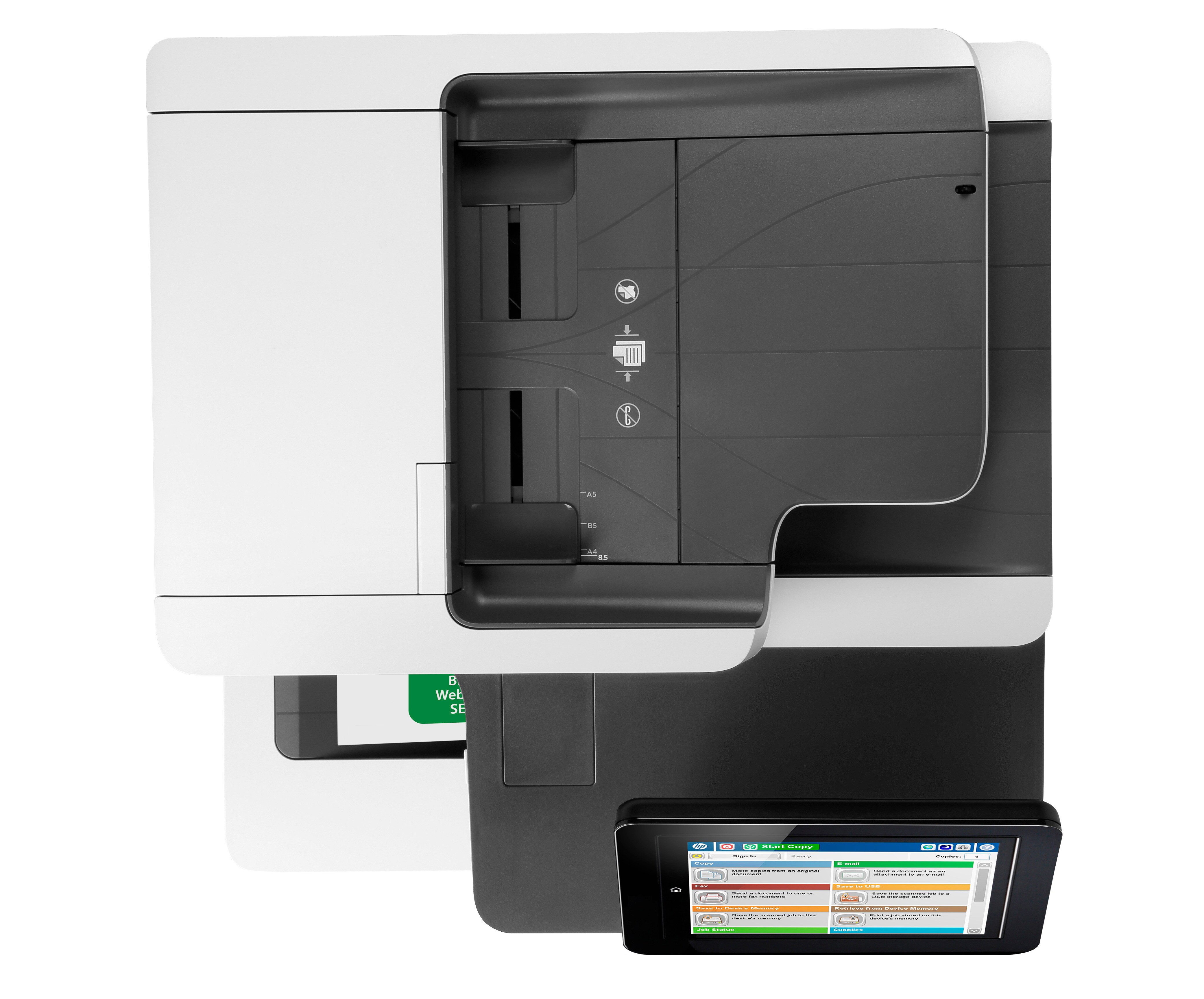 HP Color LaserJet Enterprise M577f MFP, Farbe, Drucker für Kleine &amp; mittelständische Unternehmen, Drucken/Kopieren/Scannen/Faxen, Automatischer Vorlageneinzug für 100 Blatt; USB-Druck über Vorderseite; Scannen an E-Mail/PDF; Beidseitiger Druck
