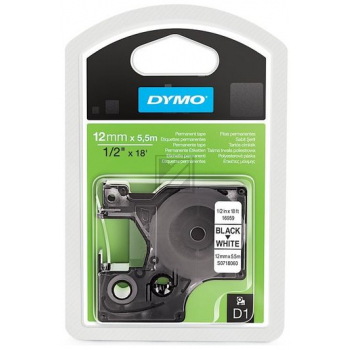 Dymo Schriftbandkassette schwarz/weiß (S0718060, 16959)