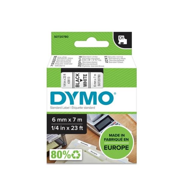 Schriftband D1 43613 weiß/sw DYMO S0720780 6mm 7m