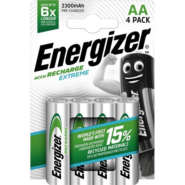 Wiederaufladbare Batterie Energizer Extreme-AA, 2300mAh, vorgeladen, 4 Stück