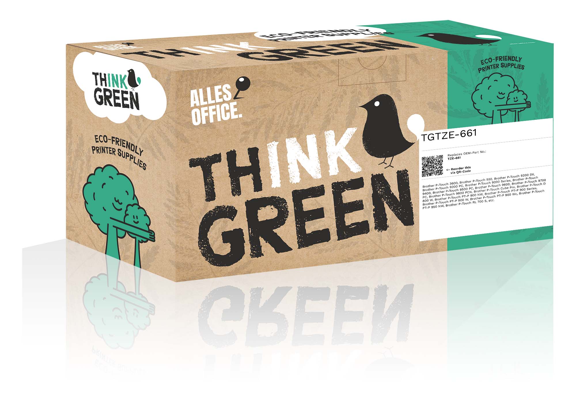 ThinkGreen Brother TZE-661 Farbband schwarz, gelb