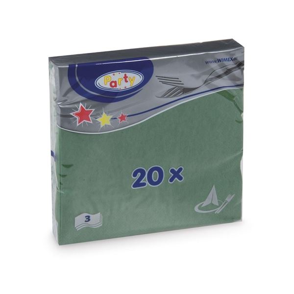 Papierservietten dreilagig, grün, 20 Stück
