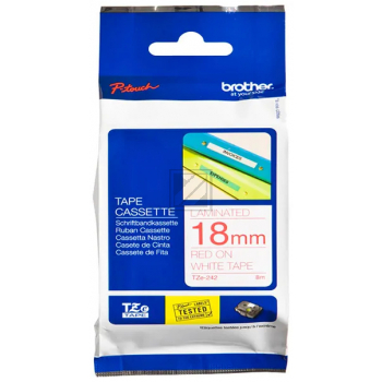 Brother Schriftbandkassette rot/weiß (TZE-242)