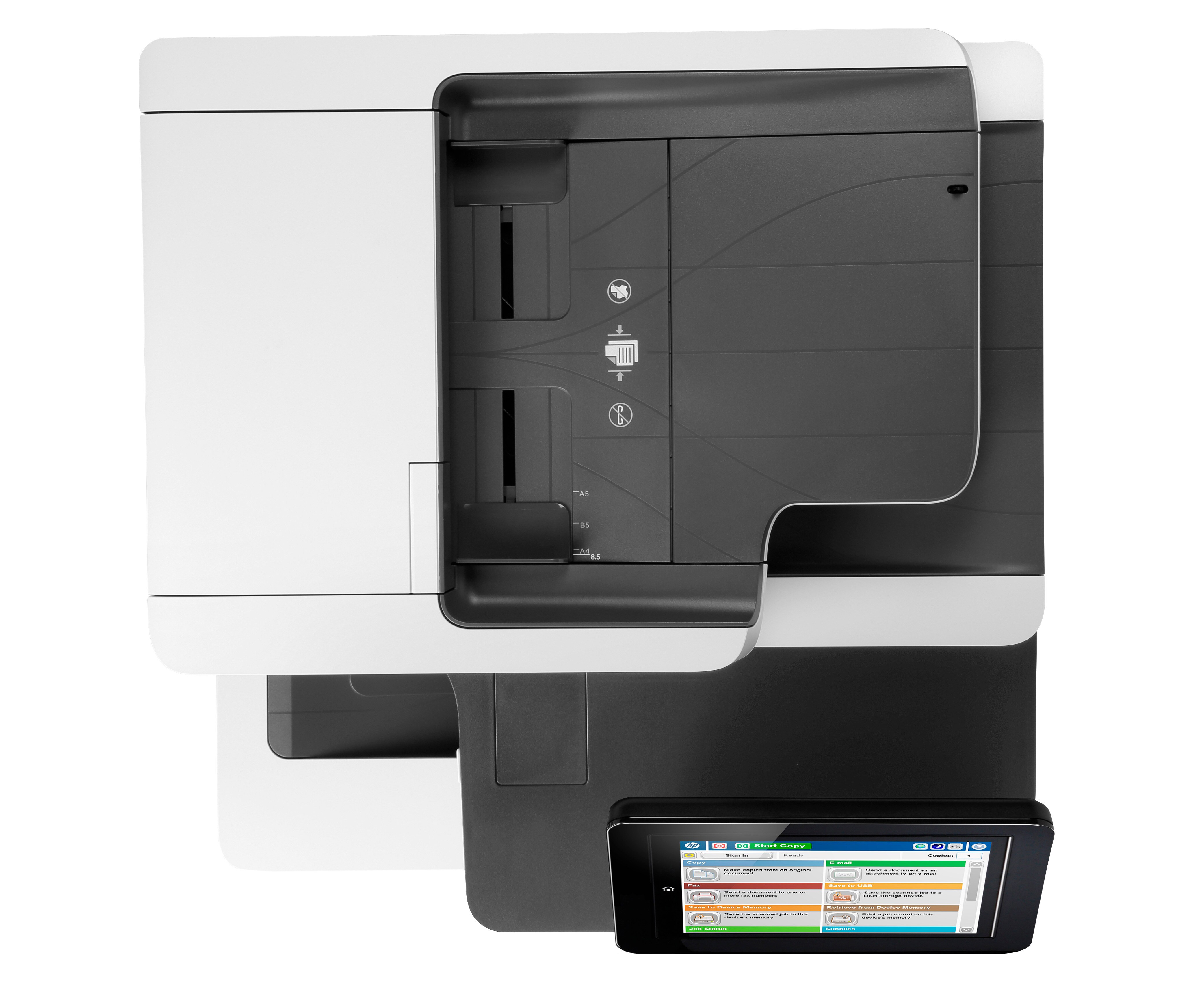 HP Color LaserJet Enterprise M577f MFP, Farbe, Drucker für Kleine &amp; mittelständische Unternehmen, Drucken/Kopieren/Scannen/Faxen, Automatischer Vorlageneinzug für 100 Blatt; USB-Druck über Vorderseite; Scannen an E-Mail/PDF; Beidseitiger Druck