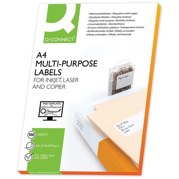 Etiketten für Mappen Q-Connect-weiß,48,5x16,9mm,6400Stück