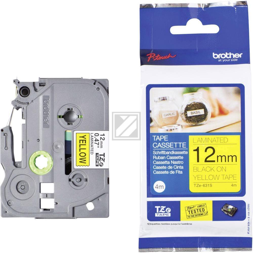 Brother Schriftbandkassette schwarz/gelb (TZE-631S)