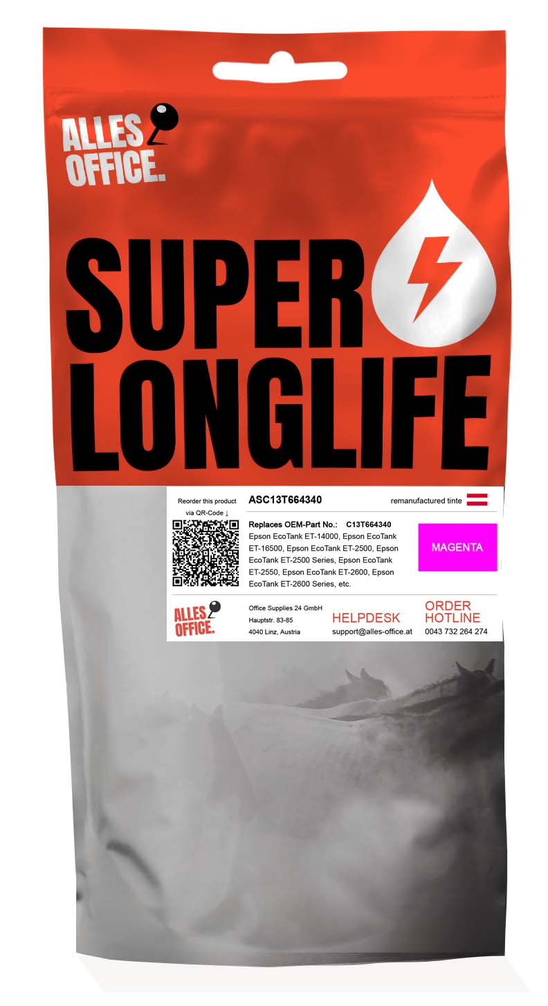 Superlonglife Epson C13T664340 / 664 Tinte magenta