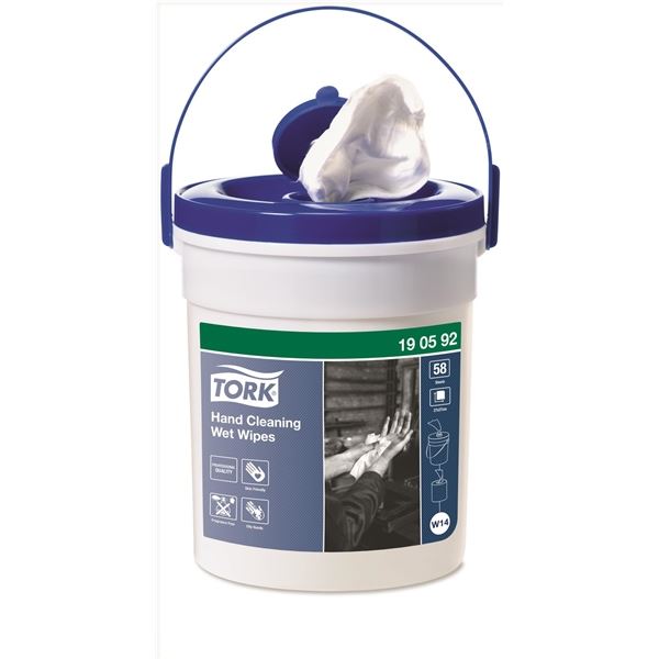 Tork Premium-Feuchttücher aus Textil im Eimer