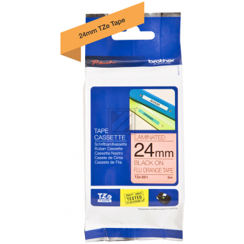 Brother Schriftbandkassette schwarz/signal orange (TZE-B51)