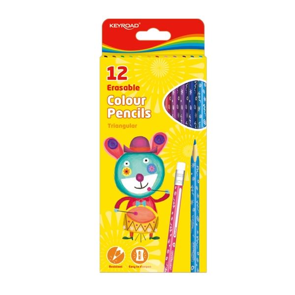 KEYROAD dreieckige löschbare Buntstifte 12 Stück