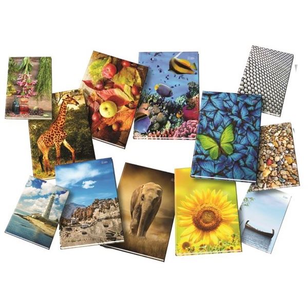 Notizbuch A4, quadratisch, 96 Blätter, Mappen verschiedene Designs