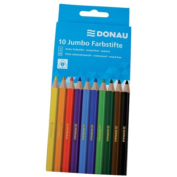 JUMBO Donau Buntstifte, 10 Stück, unzerbrechlich