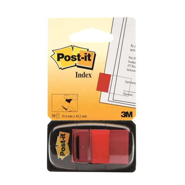 Haftnotizen Post-it, 25,4x43,2 mm, rot, 50 Haftnotizen