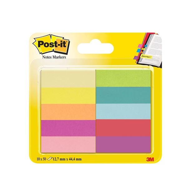 Post-it-Zettel, 12,7 x 44,4 mm, 10 Farben