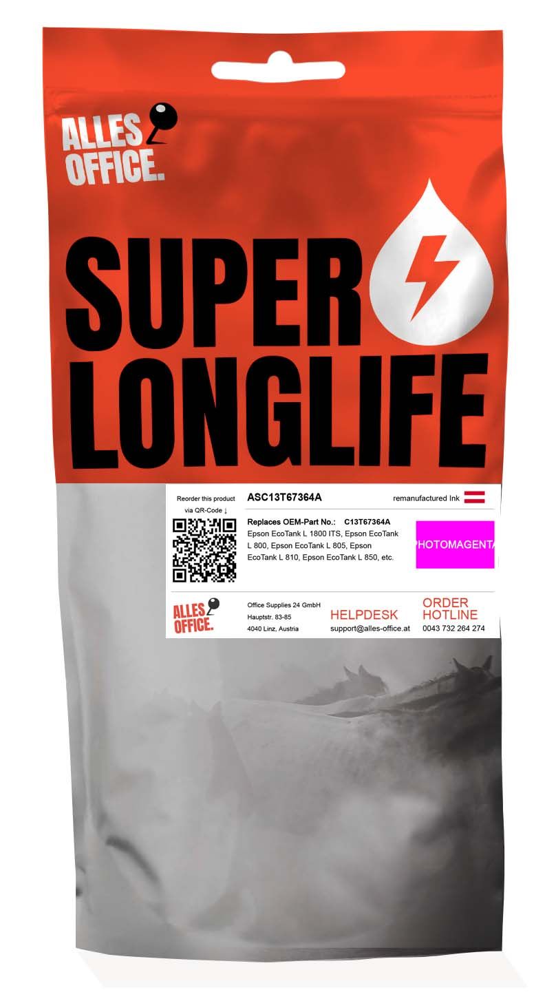 Superlonglife Epson C13T67364A / T6736 Tinte magenta foto