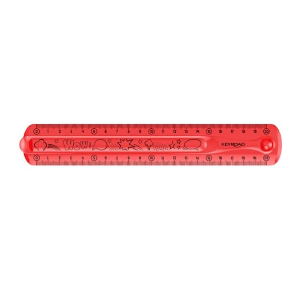Lineal KEYROAD Flexi 20 cm, flexibel, rot