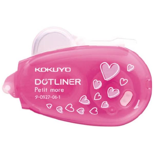 Kokuyo Kleberoller, Einweg, rosa, Herzen