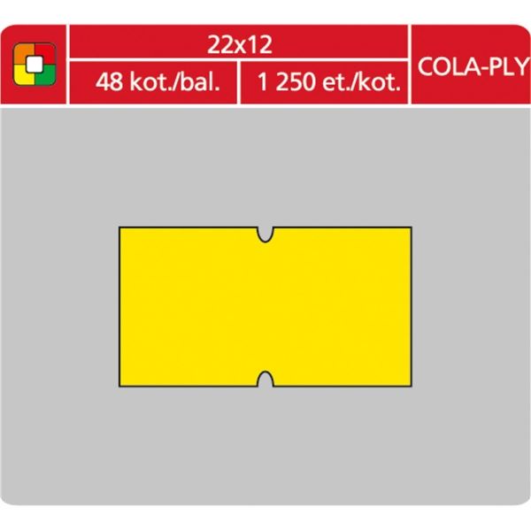 Preisetiketten COLAPLY - 22x12, 1250 Stück, gelb