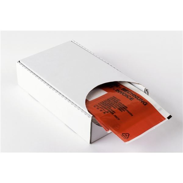 Selbstklebende Taschen für Pakete-C5, transparent + rot, 250 Stück