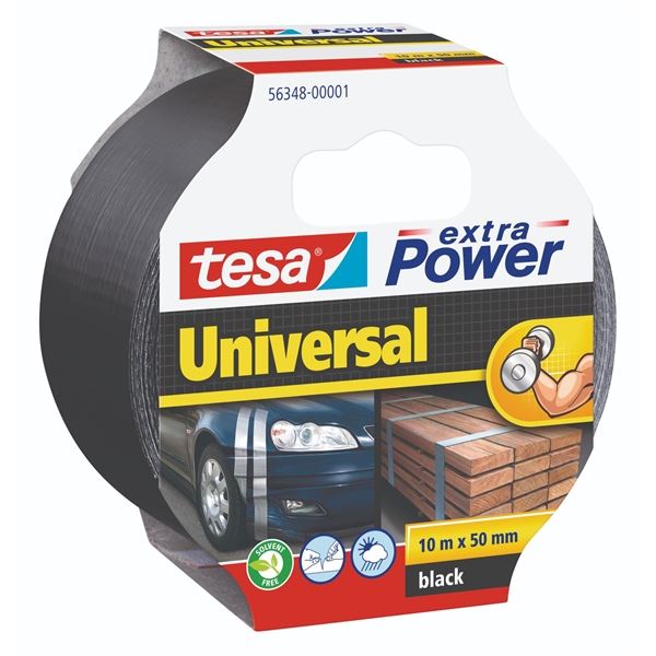 Tesa Textil-Reparaturband, schwarz 50 mm x 10 m