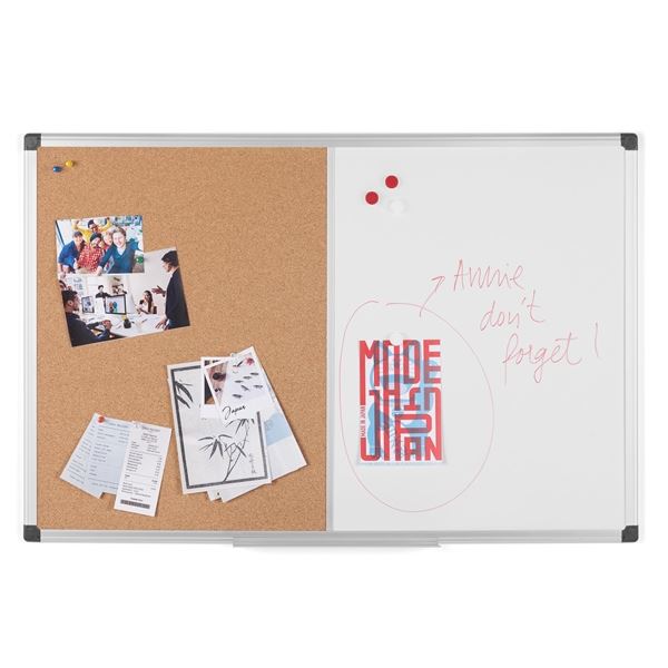 Kombitafel BI-OFFICE-90x60cm, Aluminiumrahmen