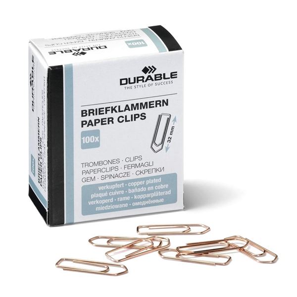 Haltbare Büroklammern, Kupfer, 32 mm, 100 Stück