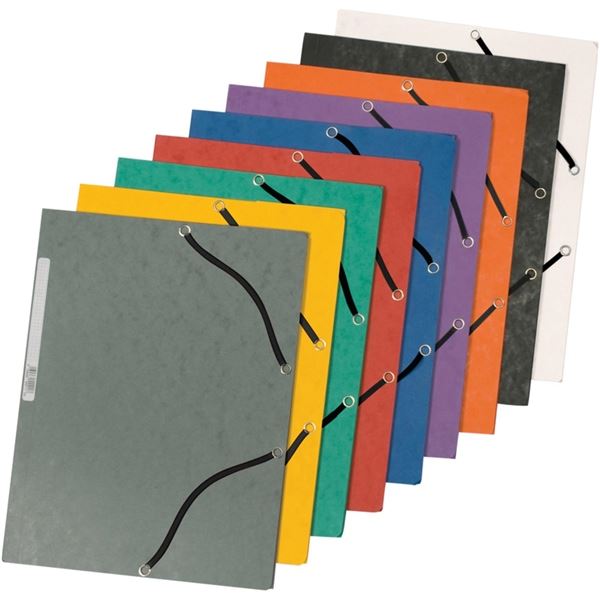 Teller mit Klappen und Gummi Q-Connect, farblich gemischt