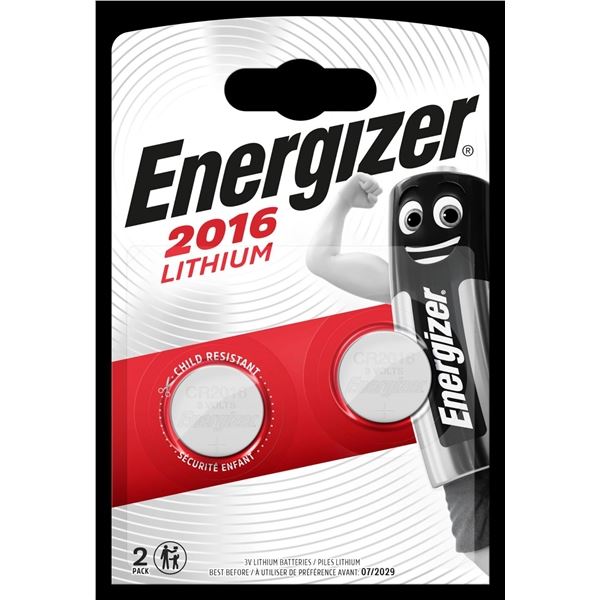 Energizer Lithium-Batterien - 3V, CR2016, 2 Stück
