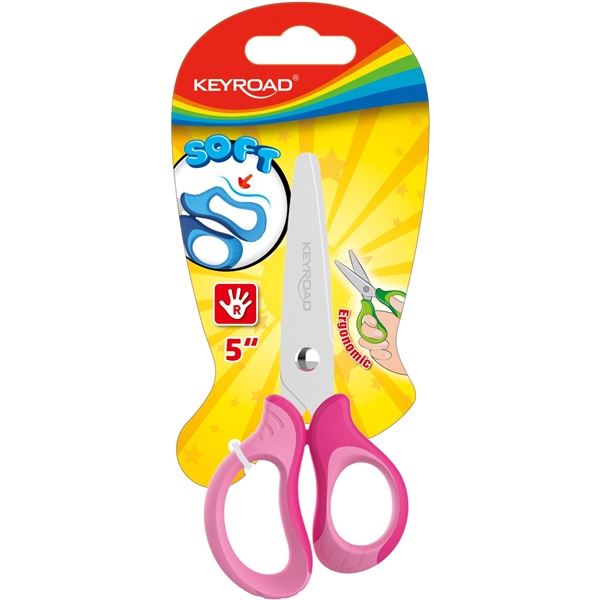 Kinderschere KEYROAD Soft, 12,5 cm, rosa, Blister