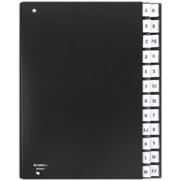 Sortierbuch Donau - A4, A-Z, schwarz