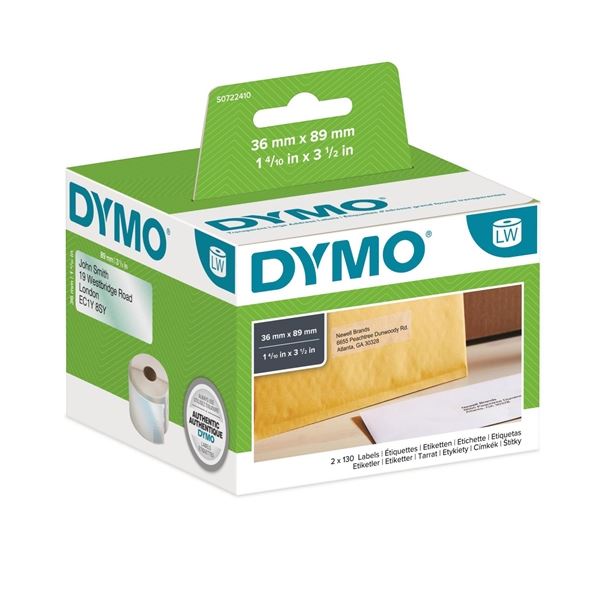 Kunststoffetiketten Dymo LW, 89x36 mm, transp., 260 Stück