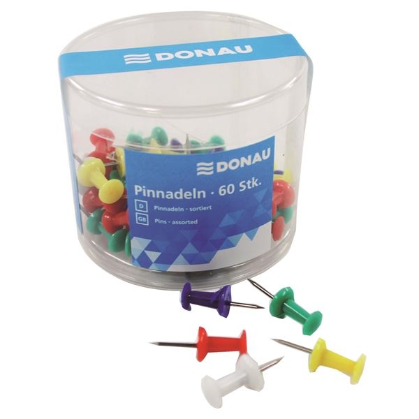 Donau Wandnägel, 60 Stück, bunt gemischt